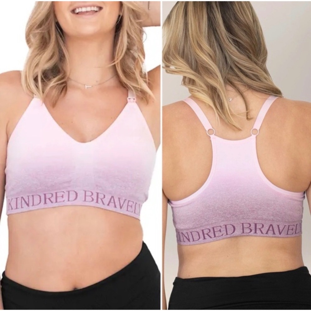 Kindred Bravely Nursing Bra Large Seamless Pink Ombre Maternity Pumping Bra
